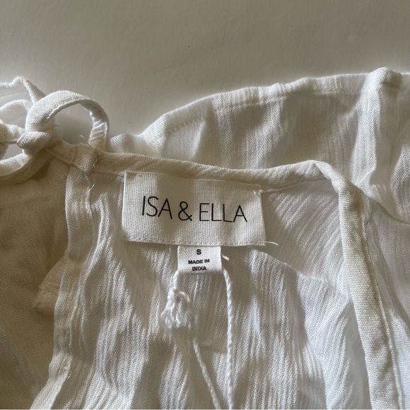 White Sheer Peplum Tie-back Top - Picture 6 of 8